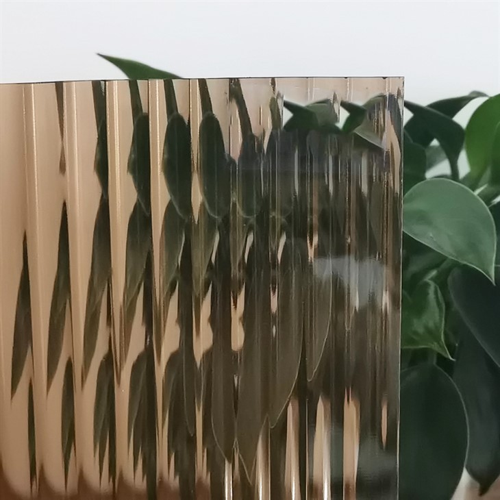 Bronze tinted fluted glass